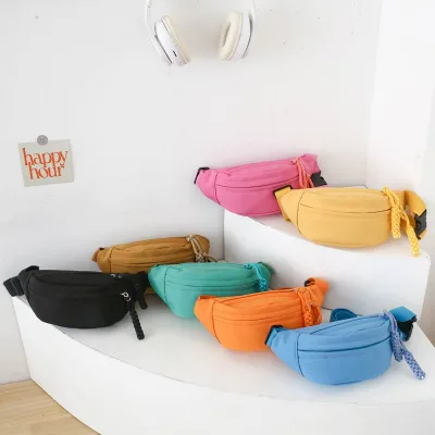 HANO 2024 New Girl Boys Bag Children Boy Messenger Bag Personalized Canvas Baby Waist Bag