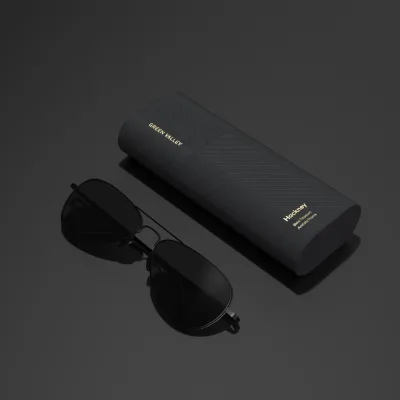 Classic Black Tube Rigid Packaging Box for Sunglasses Customized Eyeglasses Case Eye Wear Storage Packaging