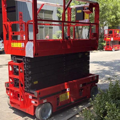 Rough Ground Mobile Scissor Lift Heavy Duty Hydraulic Electric High Rise Man Lift Equipment