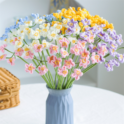 Wholesale Handmade Crochet Woven Flower Knitted Artificial Bouquet Decoration Gift Handheld Flower