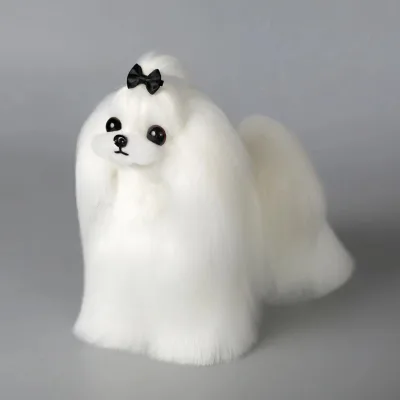 New Design Model Dog for Grooming Practices Maltese Full Body Wig in White (No Mannequin)