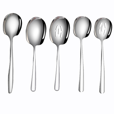 High Quality Big Spoon 304 Stainless Steel Slotted Spoon Public Spoon
