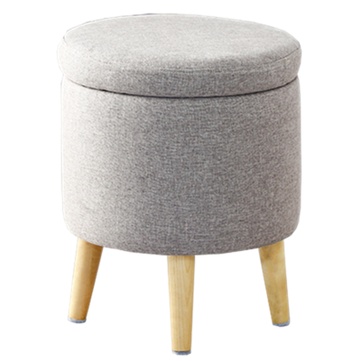 KD Legs Round Storage Ottoman With Removeable Lid