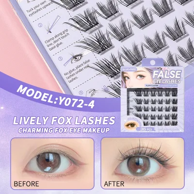 LMLTOP Self-adhesive Segmented False Eyelashes Factory Direct Sale 4 Series Daily Natural Eye Makeup Lash Clusters