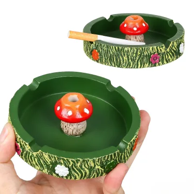 Wholesale Chinese Classic Resin Ashtrays Customizable Round Portable Indoor/Outdoor Cigar Accessories with Custom Logo Smoking