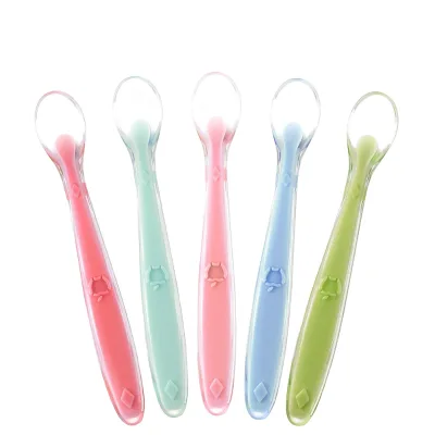 Best First Stage Baby Infant Spoons BPA Free Soft Silicone Baby Training Spoon Gift for Infant