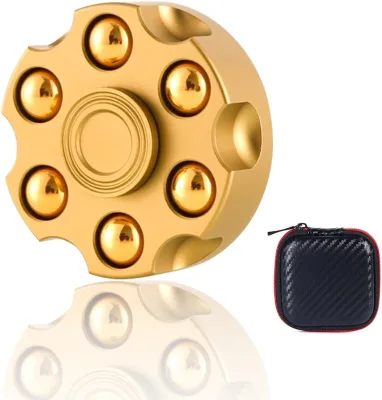 Stress Relief Spinning Fidget Spinner Metal Revolver Gold Fidget Toys Rotating Decompression Finger Spinning Roulette Toy