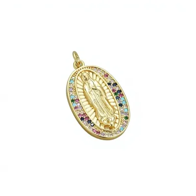 Virgin Mary Pendant Necklace Religious Catholic Christian Pendant Gold Plated Anti Tarnish Waterproof Brass Necklace for Women