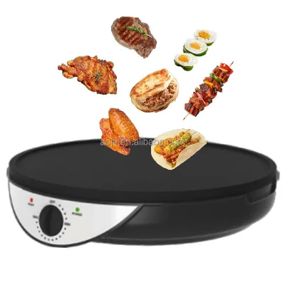 AOJA Automatic Crepe Maker 1000W Non-Stick Aluminum Body LED Indicator Auto-Thermostat Control Non-Slip Feet Detachable Drip