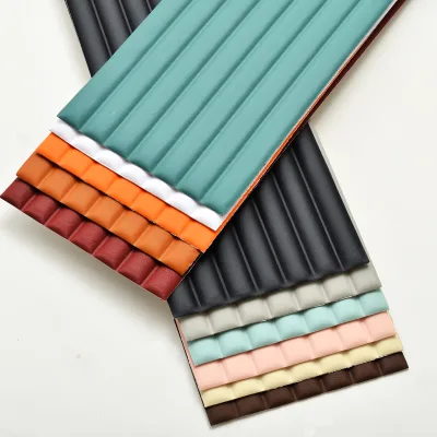 Self-Adhesive Fluted Pattern Wall Sticker Hotel Bathroom Background Waterproof Moisture-proof Peel Stick Wallpapers for Toilet