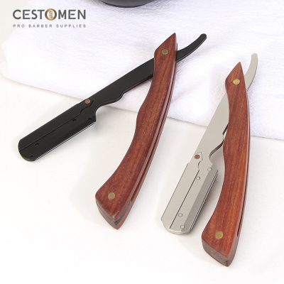 Original Design Straight Razor Professional Barber Razor for Men Single Edge Blades Wooden Folding Shaving razor