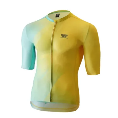 Custom Printed Men's Cycling Jersey Short Sleeve Breathable Windproof Shirts with Pockets for Adults