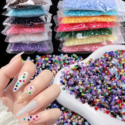 Bagged Nail Art Resin Rhinestones Flat-back Studs 24 ColorsDIY Phone Apparel Embellishments; Nail Art Accessories Sold