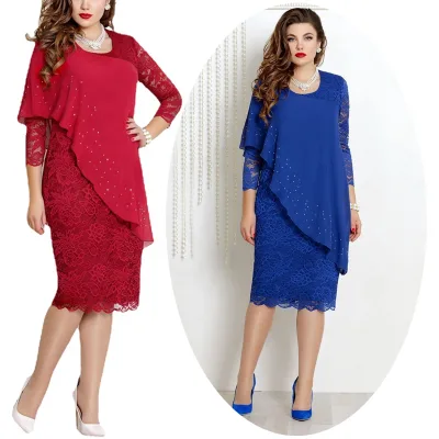 2026 Two Piece Mother of the Bride Dresses 5XL Vintage Chiffon Half Sleeve Party Wear Gown Formal Clothes Cape Dress