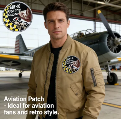 Standard Circular Badge Size Aviation Enthusiast Souvenir Patch for Black Canvas Tote Bags Model Plane Hobby Tees
