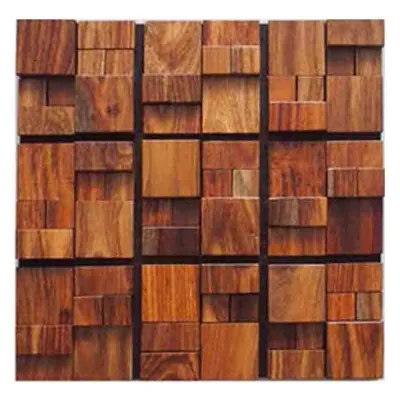 Old Boat Wood Mosaic With Insect Prevention Texture for House Decoration