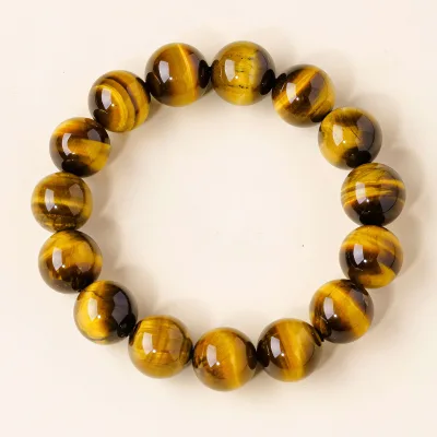 Lightning Streak Yellow Tiger Eye Polished Bracelet-High Quality Fashion Trend Gift for Art & Collectible Occasions