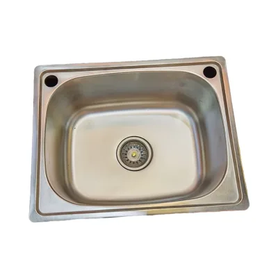 Hot Selling High Quality 50x40 cm Stainless Steel Single Bowl Kitchen Sink Top Mount Pressed Counter Rectangular Design Nano