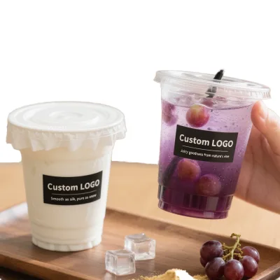 Hot Selling New Design 12oz Cold Drink Cup Low Price Professional Plastic Bubble Tea Cups With High Quality