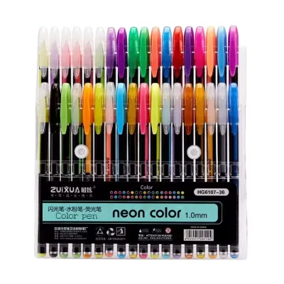 60 Vibrant Color Fine Point Gel Pen Set Art Markers for Adult Coloring Kid's Doodling Scrapbooking Drawing Writing Sketching