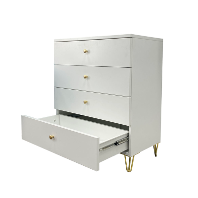 Metal Storage Dresser Chest Cabinet Organizer Unit with Legs 4 Drawer Dresser Drawer Chest