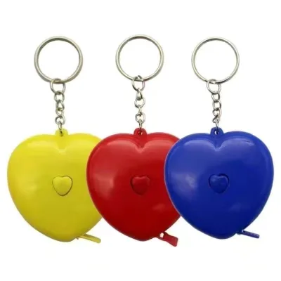 Promotion Soft Mini Retractable Heart Shape Measuring Tape for Body Cloth Body Plastic Tailor Measuring Tape