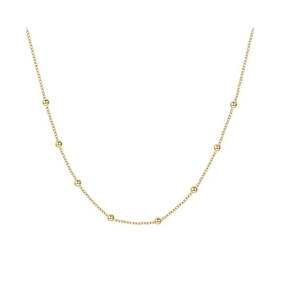 Daochong Custom Minimalist Real 14K 18K Solid Gold Statement Beaded Necklace Jewelry Designs