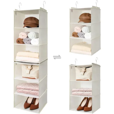 Hot Sale Wholesale 6 Self Hanging Storage Organizer Foldable Closet Hanging Organizer Wardrobe Hanging Organizers