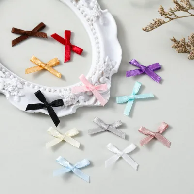 Fabric Flower Bow Hair Accessory for Nail Art DIY Girls Underwear & Clothing Gift Box With Ribbon Bow