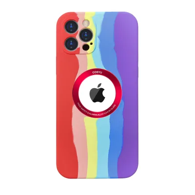 Rainbow TPU Shockproof Anti-Fall Waterproof Transparent Wallet Phone Case Custom Logo Back Cover for iPhone 11/12 Pro Max COSYU