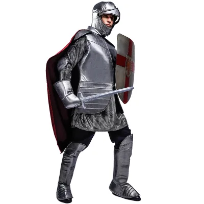 Gray Roman Warrior Outfit Halloween Party Adult Cosplay Handsome Roman Knight Costume for Men