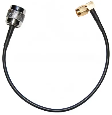 Copper Conductor PE Insulation TNC to Right Angle for 8 Inch RG174 RF Pigtail Cable