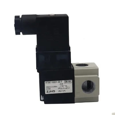 DC24V PT1/4 3 Port Solenoid Valve Direct Operated Poppet Type with Bracket VT307-5DZ1-02-F