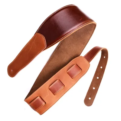 Top Layer Genuine Leather Guitar Strap for Electric Acoustic Guitar, Universal Folk Guitar Strap OEM