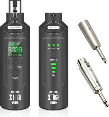 SF-1 Wireless XLR Transmitter and Receiver UHF Wireless Guitar Transmitter Receiver for Microphone Audio Mi