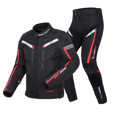 GHOST RACING Unisex Windproof Motorbike Pant Protective Gear Waterproof Motorcycle Women Riding Jacket Clothing Suits for Mens