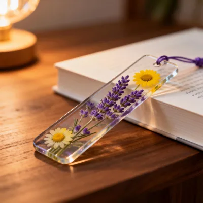 Bookmarks for Women, Custom Book Marks for Reading Women, Durable Handmade Dried Flower Resin Bookmarks with Tassels