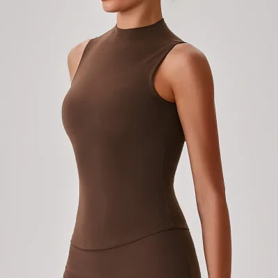 Custom logo Women High Stretch Yoga Top Naked Feel Athletic Cover up Outdoor Running Vest Private Label 4165