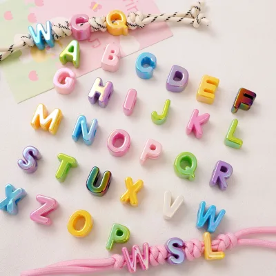 Acrylic Colorful Shell-shaped Large-hole Letter Beads for Bracelets and Necklaces DIY Handmade Beading