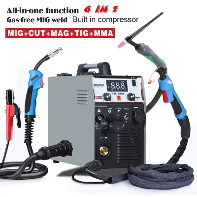 New All-in-one Multifunctional Welding Machine MIG Gas Free/MIG Gas/CUT/TIG/MMA/built-in air Pump Compressor Welding Machine