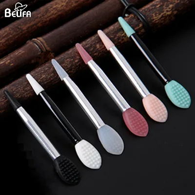 Custom Logo mini small short reusable double head silicon wand lipgloss wand silicone lip balm brush lip gloss applicator