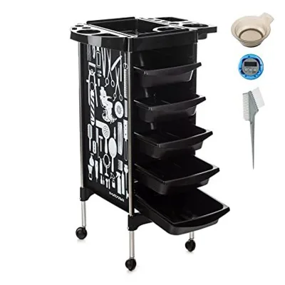 Wholesale High Quality Salon Trolley 5 Drawers SPA Hair Salon Trolley Salon Equipment Storage Trolley Tray