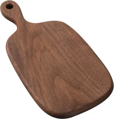 Wholesale Walnut Wooden Cutting Board with Handle Customizable Logo for Chopping Bread Vegetables Fruits