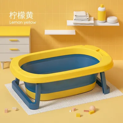 New Design Collapsible Folding Baby Bathtub Plastic Baby Bathtub with Drainage Hole Temperature Sensor