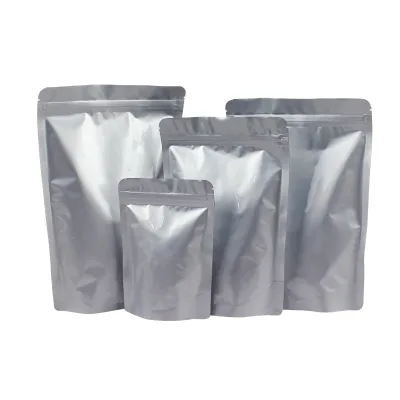 Customized Silver Food Grade Zipper Stand up PET/AL/PE Laminated Shock Resistant Reusable ESD Stand up Pouch for Pet Food