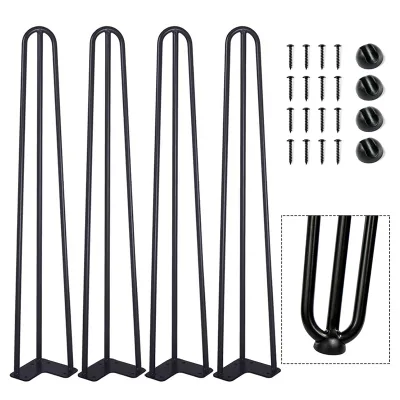 4 - 40 Inches Modern European Style Furniture Metal Wrought Carbon Steel Hairpin Legs Round Coffee Table Chair Legs for Chair