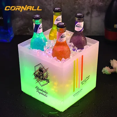 LED Luminous Ice Bucket Double square Plastic Ice Bucket