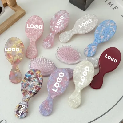 ARCHER Hot Selling Korean-style Sweet Cute Oval-shaped Acetate Hair Brush air Cushion Messager Comb Portable Hair Combs