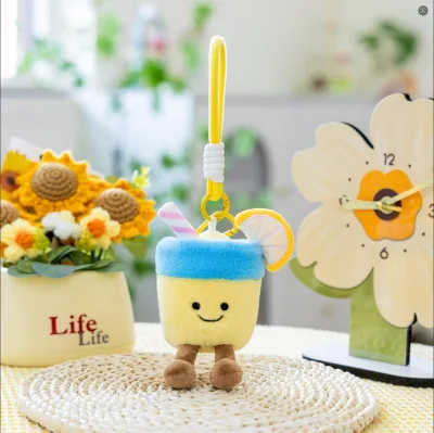 Custom OEM ODM Cute Kawaii Plush Key Chain Mixed Assorted Designs Fluffy Stuffed Toy Bag Pendant Wholesale Bulk Plush Keychains