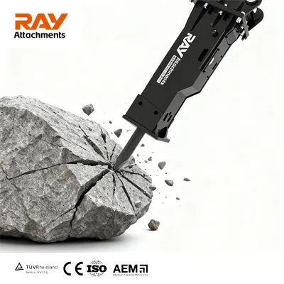 RAY ATTACHMENTS RHB85 Silent Box Type Hydraulic Breaker for Urban Residential Road Demolition 7-14 Ton Crawler Excavator Low